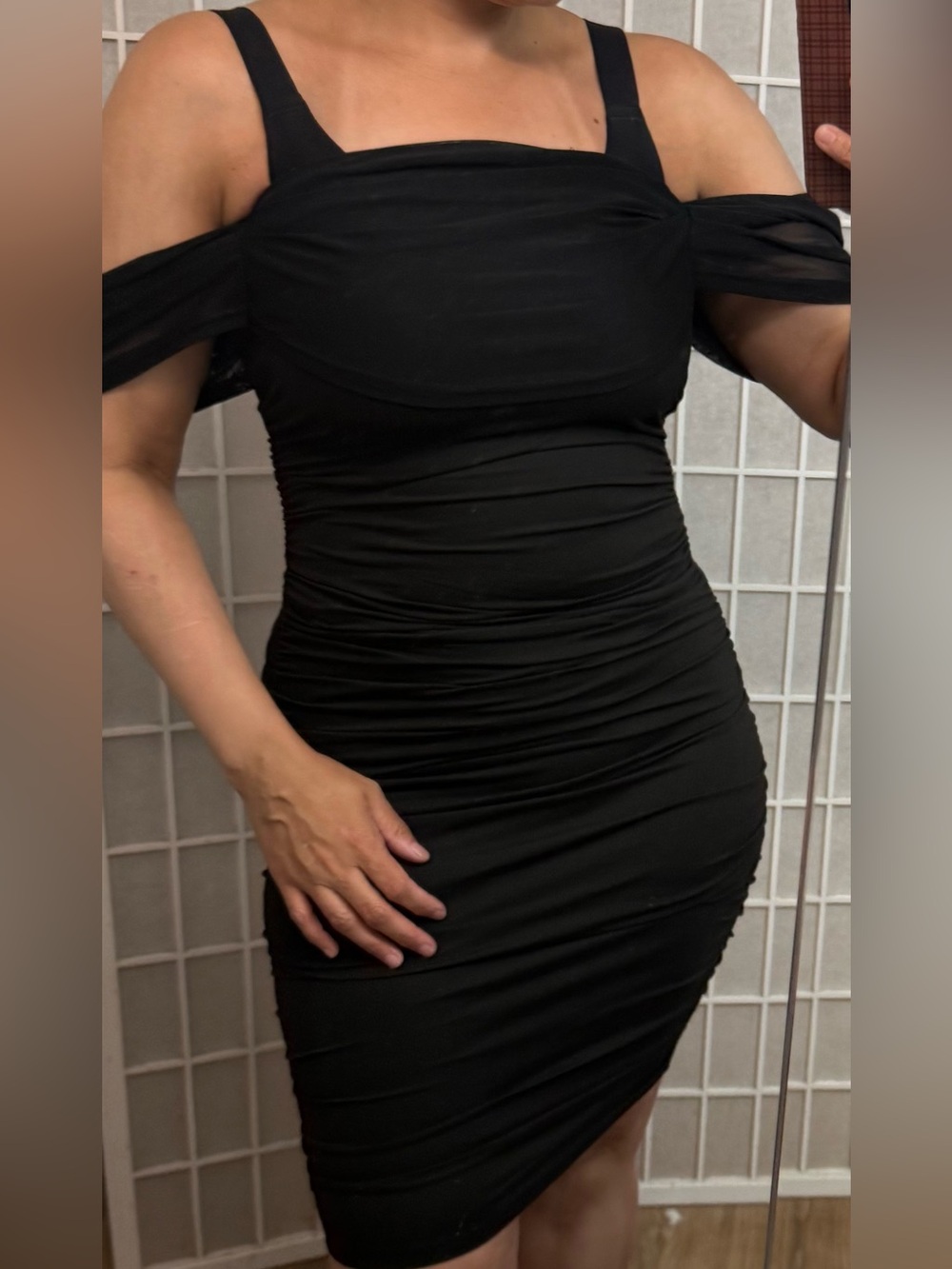 Brands new off the shoulder black dress